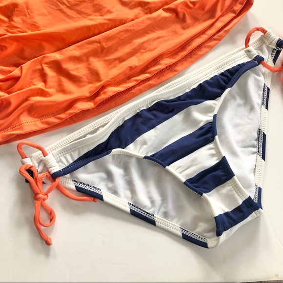 Splendid Orange and Stripe Two Piece Tank Bikini Swimsuit Small - Picture 6 of 6